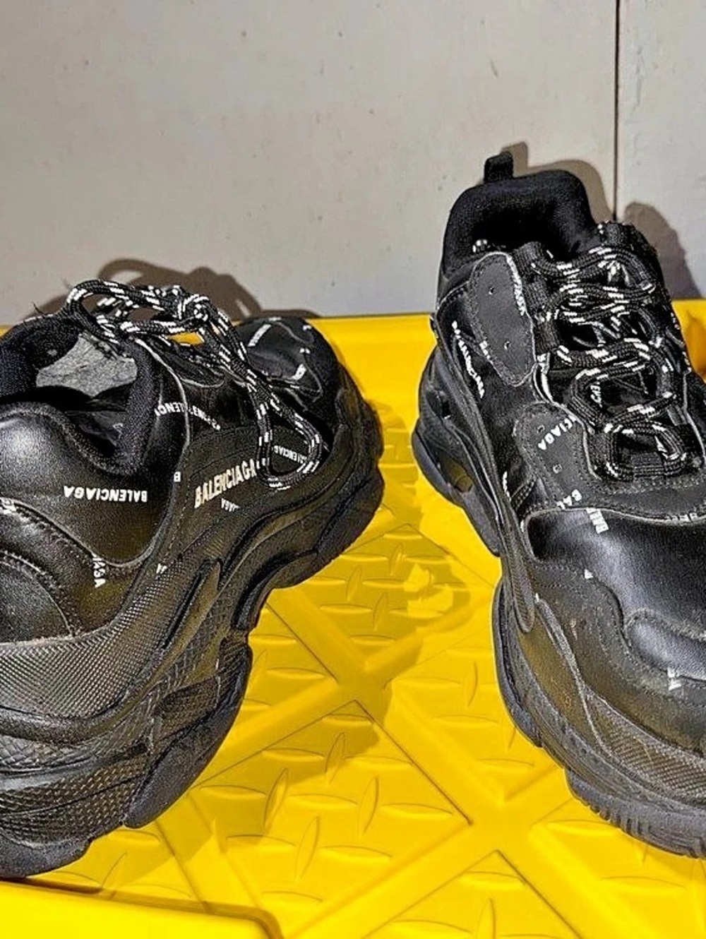 Balenciaga Triple S Allover Logo Black Sneakers